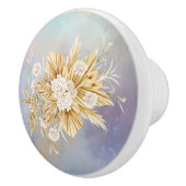 Roze Zachte Pastel Pampas Gras Bloemen Lade Keramische Knop (Rechts)