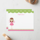 Roze, zachte platte briefkaart (Voorkant / Achterkant in situ)