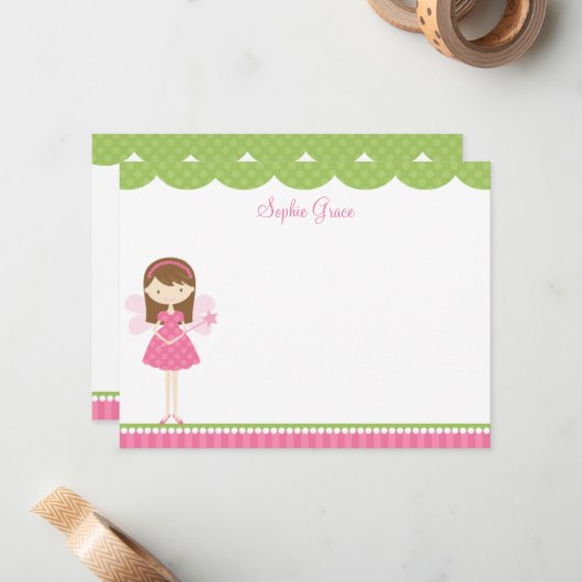 Roze, zachte platte briefkaart (Voorkant / Achterkant in situ)