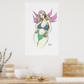 Roze zachte vleugels poster (Keuken)