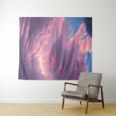 Roze zachte wolken wandkleed (In Situ (horizontaal))