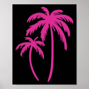Roze Zak Palmboom Cute Hawaiaanse Zomer Vakantie Poster
