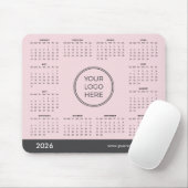Roze Zakelijk Logo 2026 Agenda Muismat (Met muis)