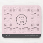 Roze Zakelijk Logo 2026 Agenda Muismat (Voorkant)