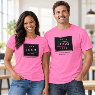 Roze Zakelijk Logo Bedrijfsnaam Promo T-shirt