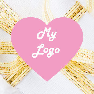 Roze zakelijk logo hart sticker