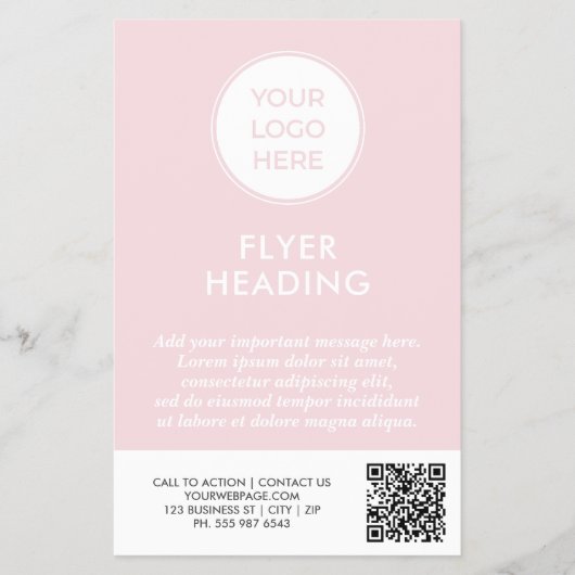 Roze Zakelijk Logo Marketing Flyer (Voorkant)