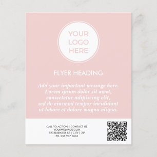 Roze Zakelijk Logo QR Code Sjabloon Flyer