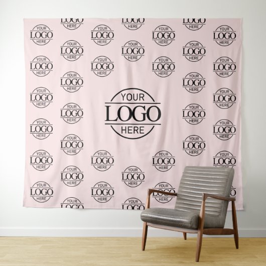 Roze Zakelijk Logo Step & Repeat Achtergrond Banne Wandkleed (In Situ (horizontaal))
