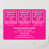 Roze Zakelijk Merk op Kerstmis Rechthoek Folie Feestdagenkaart (Achterkant)