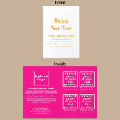 Roze Zakelijk Merk op Nieuwjaar Folie Kaart