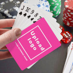 Roze Zakelijk Merk op Speelkaarten<br><div class="desc">speelkaarten met roze achtergrond. Pas het aan door uw bedrijfsnaam te typen en uw zakelijke logo te uploaden. Pas het aan en neem het op in uw promotieproducten, weggeefartikelen of geschenken aan uw klanten of klanten, een marketingstrategie om uw bedrijf te adverteren of om uw merknaam te promoten. speelkaarten die...</div>