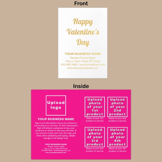 Roze Zakelijk Merk op Valentijn Folie Kaart