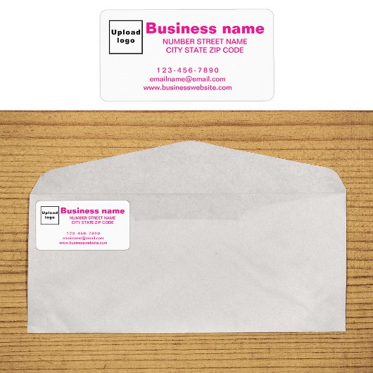 Roze Zakelijk Merk Teksten op Adreslabel Etiket