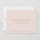 Roze Zakelijk Script Dank u Spring Leaves Kaart (Achterkant)