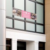 Roze zakelijke banner met 2 foto's en Logo (Buitenkant Gebouw)