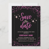 Roze zakelijke feest uitnodiging Save the date Gla (Voorkant)