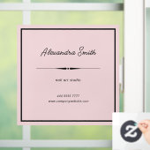 Roze Zakelijke Kantoor Naam Lijst Zwart Raamsticker (Huis)