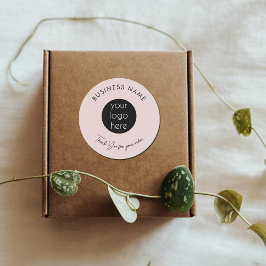 Roze zakelijke Logo Bedankt voor het verpakken van Ronde Sticker