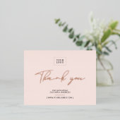 Roze zakelijke Logo Hartelijk dank Pakket invoegen Folie Uitnodiging Briefkaart (Staand Voorkant)