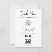 Roze zakelijke Logo Hartelijk dank voor Logo socia Bedankkaart (Voorkant)