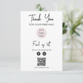 Roze zakelijke Logo Hartelijk dank voor Logo socia Bedankkaart (Staand voorkant)