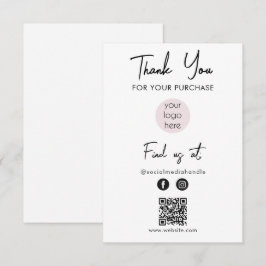 Roze zakelijke Logo Hartelijk dank voor Logo socia Bedankkaart