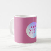 Roze zakelijke logo koffiemok (Voorkant links)