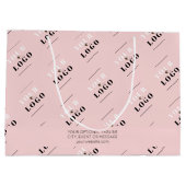 Roze zakelijke Logo Patroon Promotie Aangepaste te Groot Cadeauzakje (Achterkant)