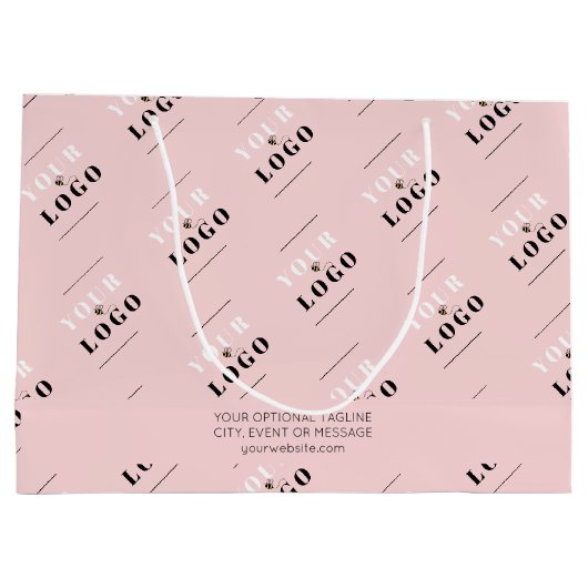 Roze zakelijke Logo Patroon Promotie Aangepaste te Groot Cadeauzakje (Achterkant)