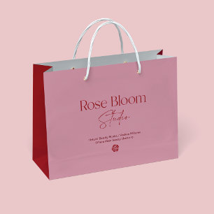 Roze Zakelijke Logo Winkel Tas Groot Cadeauzakje