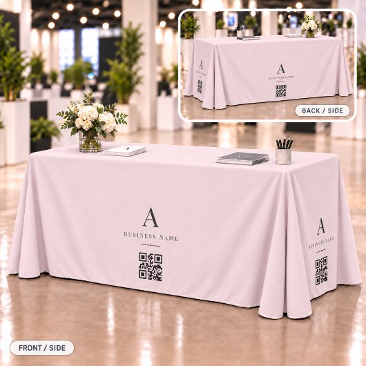 Roze Zakelijke QR-code Tafelbanner Tafelkleed
