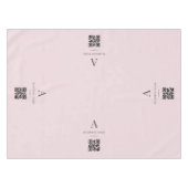 Roze Zakelijke QR-code Tafelbanner Tafelkleed (Voorkant (Horizontaal))