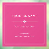 Roze Zakelijke Salon Naam Wit Lijst Raamsticker (Vel 3)