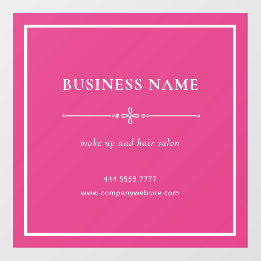 Roze Zakelijke Salon Naam Wit Lijst Raamsticker