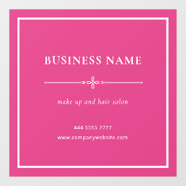 Roze Zakelijke Salon Naam Wit Lijst Raamsticker