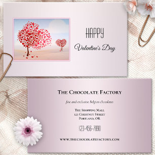 Roze Zakelijke Valentijnskaart met Eigen Foto Visitekaartje