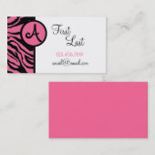 Roze zakelijke Zebra-tv-kaart Visitekaartje (Voorkant / Achterkant)