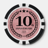 Roze Zakendoen 10-jarig Jubileum Poker Chips (Voorkant)