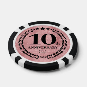 Roze Zakendoen 10-jarig Jubileum Poker Chips