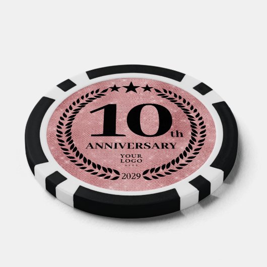 Roze Zakendoen 10-jarig Jubileum Poker Chips (Enkel)