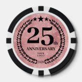 Roze Zakendoen 25-jarig Jubileum Poker Chips (Voorkant)