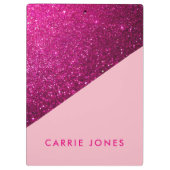 Roze  zakenman met Glitter Klembord (Achterkant)