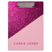 Roze  zakenman met Glitter Klembord (Voorkant)