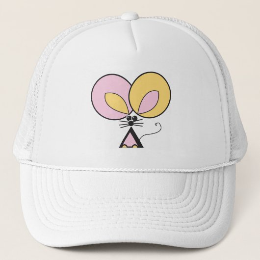 Roze zakmuis trucker pet (Voorkant)