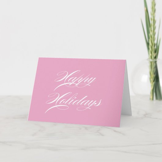 Roze Zalige Feestdagen Kaarten (Voorkant)