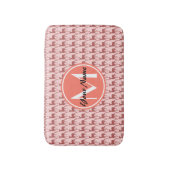 Roze zalm Deer, Aangepast monogram, Gepersonalisee Badmat (Voorkant Verticaal)
