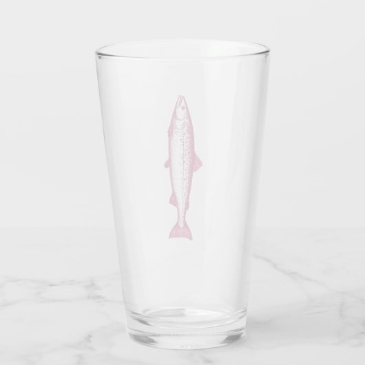 Roze zalm forel glas voor bierdrinkers (Achterkant)