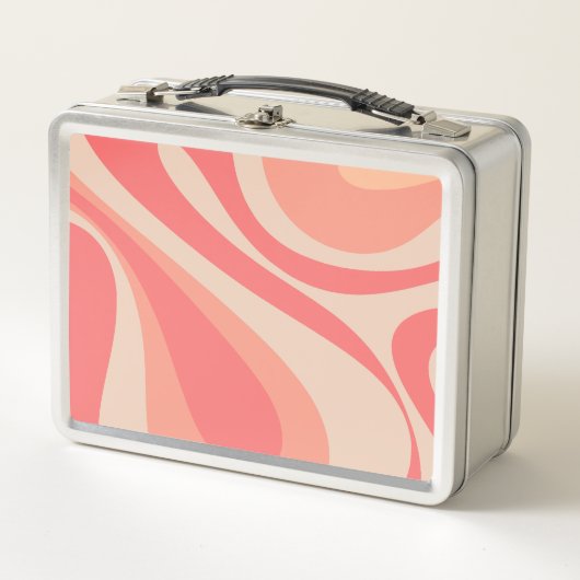 Roze Zalm Mod Swirl Pastel Abstract esthetisch (Voorkant)