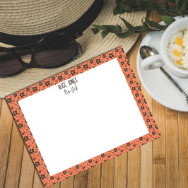 Roze zalm patroon bruine natuurlijke bloem notitieblok